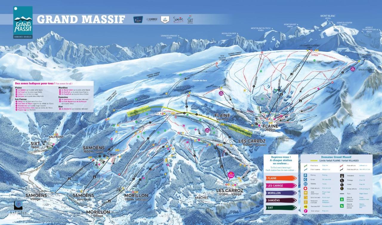 Vue Panoramique Sur Les Montagnes Plein Sud - T2 Skis Aux Pieds, Piscine & Spa Flaine Luaran gambar